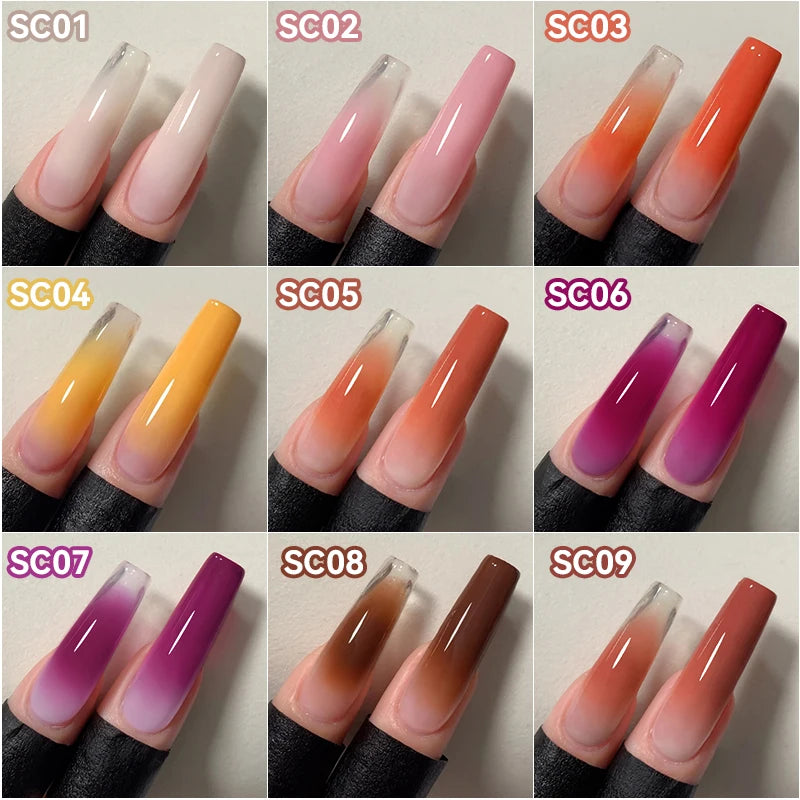 UR SUGAR 9 Colors Gradient Painting Gel Nail Art Gradient Color DIY Design Gel 4 In 1 Used For Gradient Nail Stamping Pattern