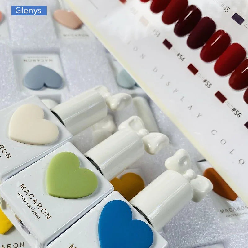 Glenys58 color net red popular nail polish glue semi permanent full cover nail polish wholesale UV varnish gel set