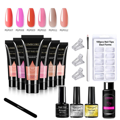 LIMEGIRL15ml Nail Gel Kit for Quick Expansion Nail Art Polymer Gel Nail Tool Finger Expansion Acrylic Gel Polisher Nail Art Set