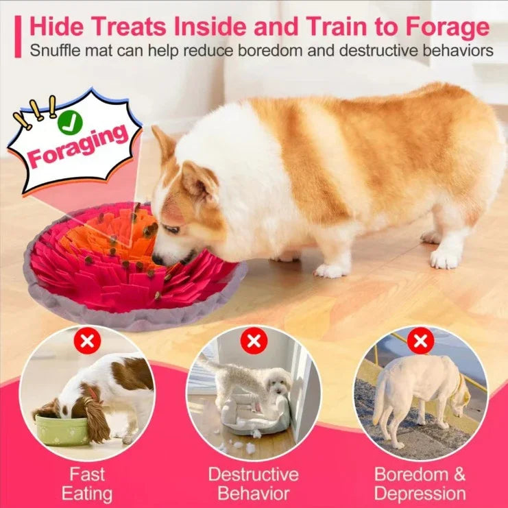 Washable Felt Pet Sniffing Pad Foldable Dog Nosework Feeding Mat Toy Dog Training Natural Foraging Snuff Mat