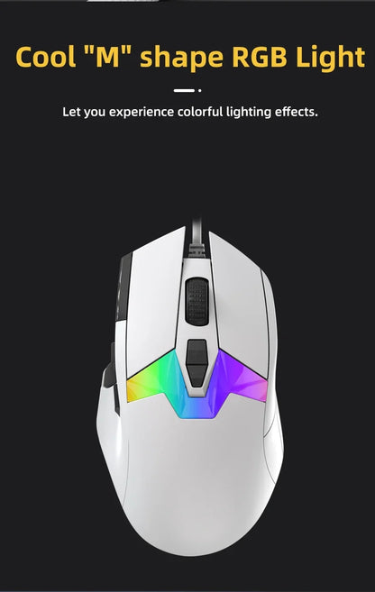 DAREU A980 Wired Gaming Mouse 8KHz 26000 DPI PAW3395 RGB Optical Sensor Ergonomic Programmable Mice for PC Laptop Gamer