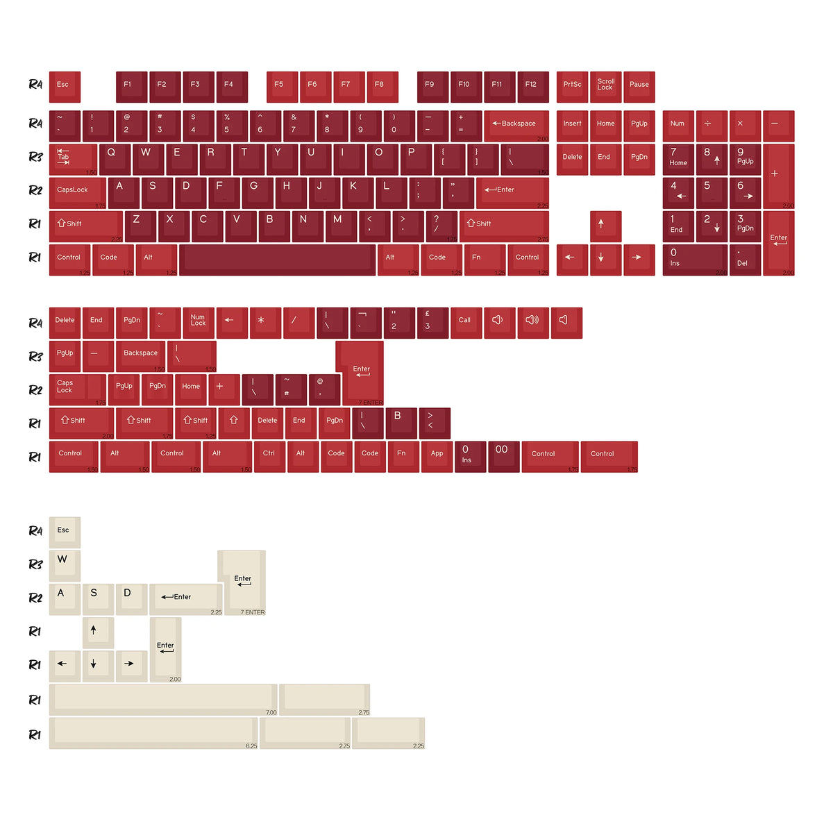 KBDiy GMK Keycap Double Shot GMK Olivia Shoko Jamon WOB Red Samurai Botanical PBT Keycaps Cherry Profile for Mechanical Keyboard