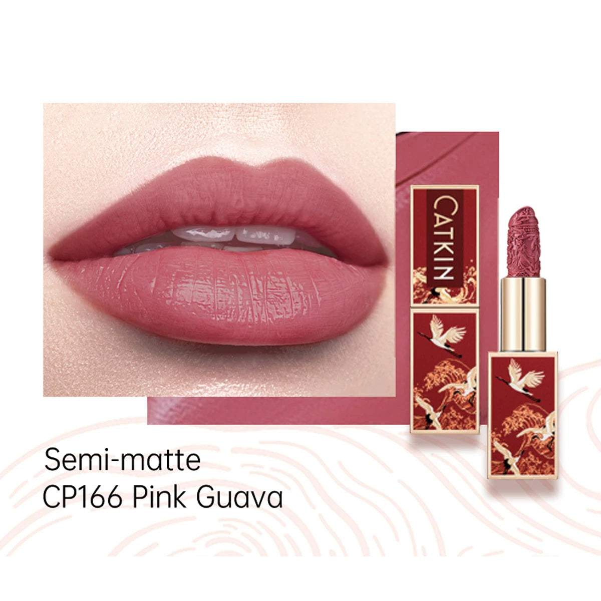 CATKIN Makeup Velvet Matte Lipstick, Hydrating Satin Long Lasting lipstick with Smooth and Creamy Texture