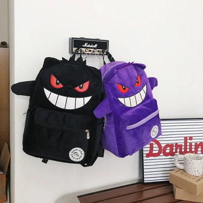 TAKARA TOMY Pokemon Backpack Gengar Student School Bag Children's Gifts Cartoon Kawaii SchoolBag Mochila