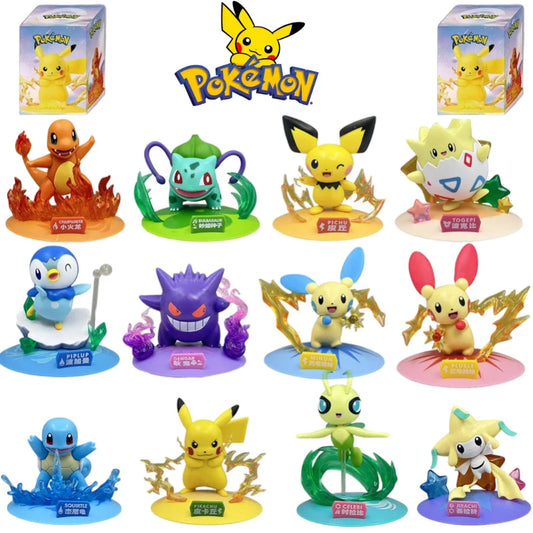 12 style Pok é mon Doll Pikachu Blind Box Anime Models Desktop Decorations Action Figure Collection Pok é mon Toys Birthday Gift