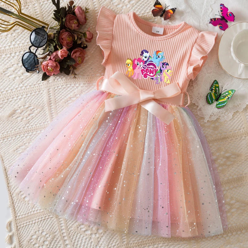 Official My Little Pony "Rainbow Magic" Princess Dress: Lavender Ribbed Bodice & Sequin Tulle Tutu