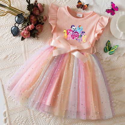 Official My Little Pony "Rainbow Magic" Princess Dress: Lavender Ribbed Bodice & Sequin Tulle Tutu