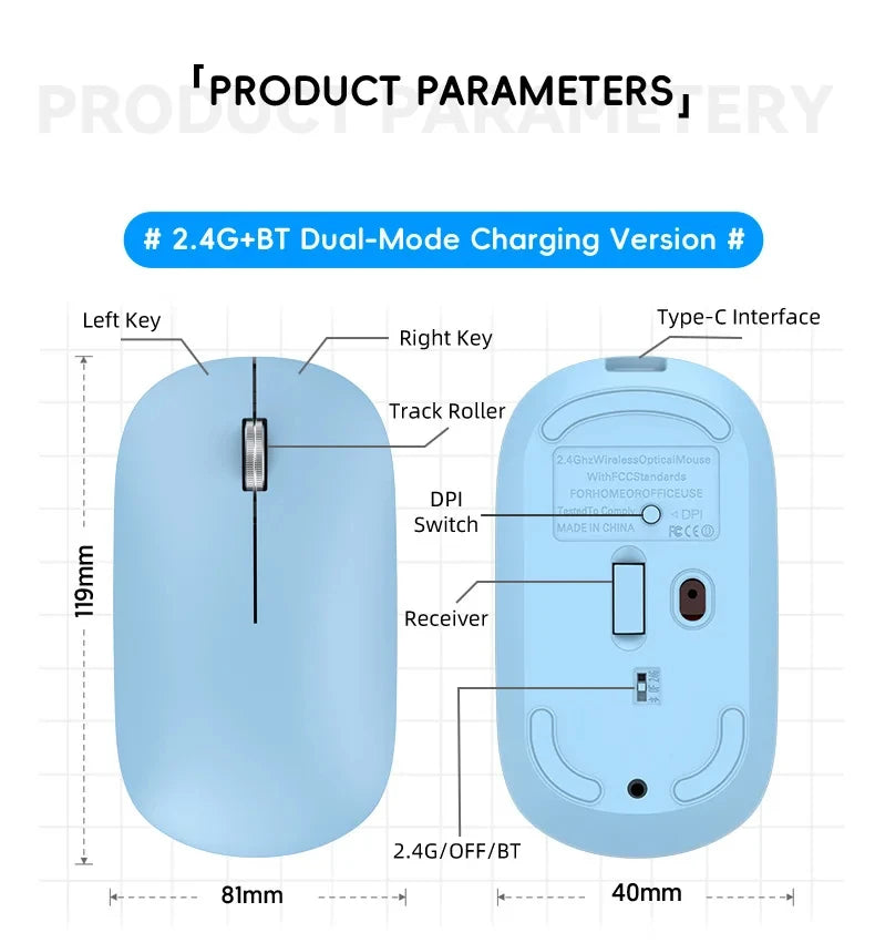 Lenovo Wireless Bluetooth Mouse 2.4G Dual Mode Type-C Charging Silent Ergonomic Portable Laptop Office Gaming Universal Mouse