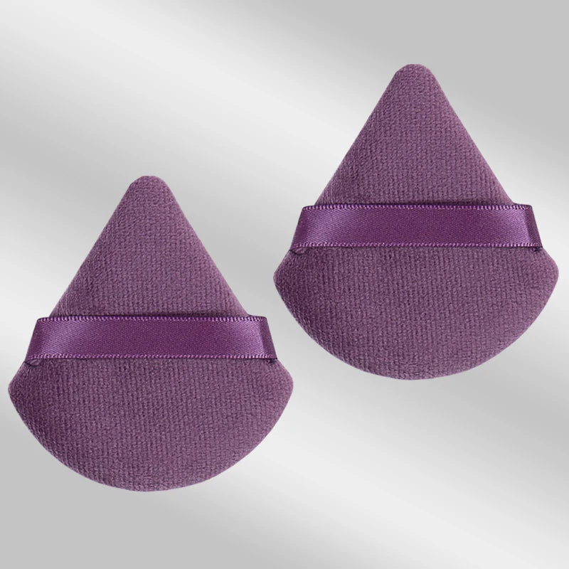 2 件 Triangle Powder Puff Face Makeup Sponge Soft Velvet Cosmetic Puff Blender Beauty Foundation Sponge Make up Accessories