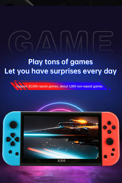 Coopreme X80 Portable Game Console 7-inch HD Large Screen Arcade PS1 Emulator Multi-function Nostalgia Classic PSP Handheld Game