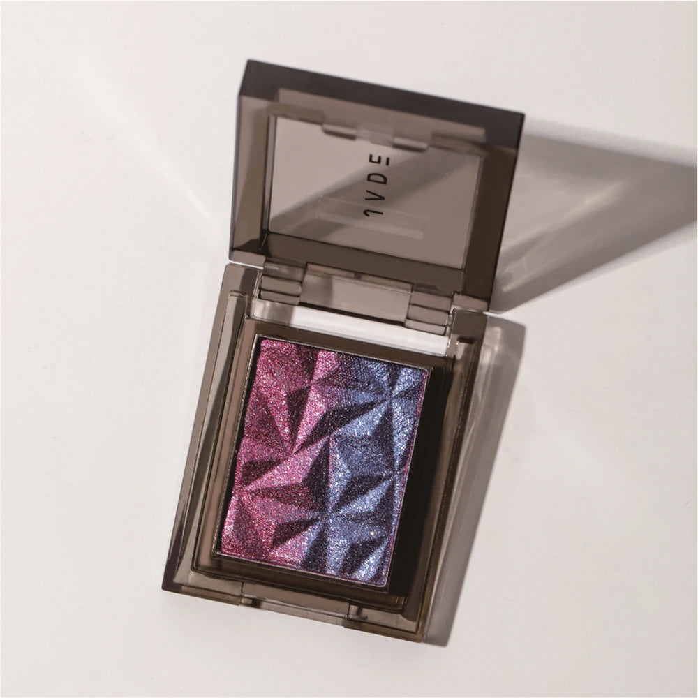 Chameleon Gradient Eyeshadow Palette Glitter Smokey Silver Blue Highlighter Metallic Pearlescent Eyes Makeup Lasting Brightening