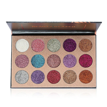 Beauty Glazed 15 Colors  Eyeshadow Palette Glitter Shimmer Palette