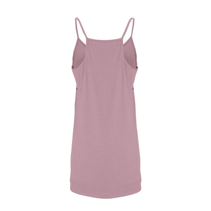 Women's Tennis Dress Solid Color Pocket Sexy Suspender Fake Two-piece Loose Breathable Comfortable Sports Dress