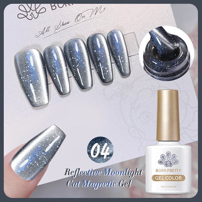 BORN PRETTY Sparkling Glass Bead Cat Magnetic Gel Nail Polish Flash White Spar Red Color Semi Permanent Soak Off UV Gel Varnish