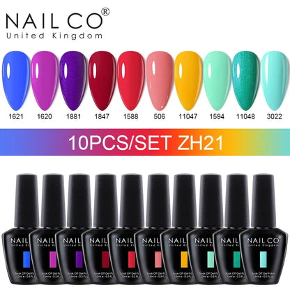 NAILCO 15ml Gel Nail Polish Set 30pcs/Lot Gel Polish Nail Soak Off UV LED Semi-Permanent Varnishes Nail Art Salon Free Shipping