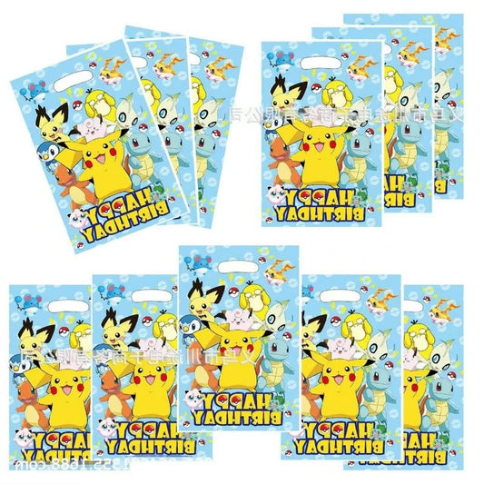 Pikachu Theme Party Disposable Gift Bag, Candy Bag, Children's Party Decoration and Organizing Supplies