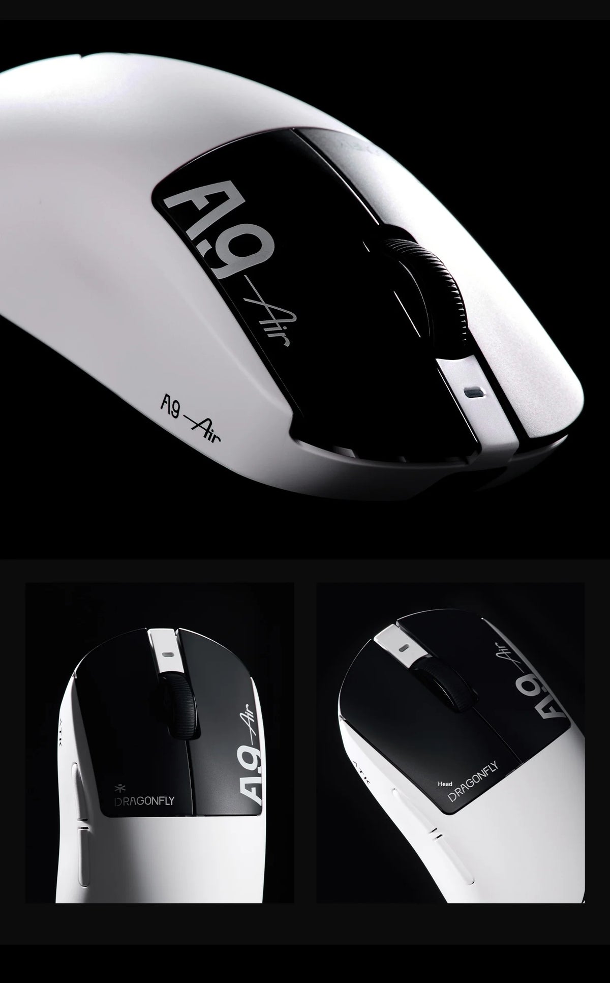 ATK DragonFly A9 Air Ultimate Wireless Gaming Mouse PAW3950 Ultra 42000DPI 750IPS 8KHz RGB Ergonomic Design for Windows MacOs