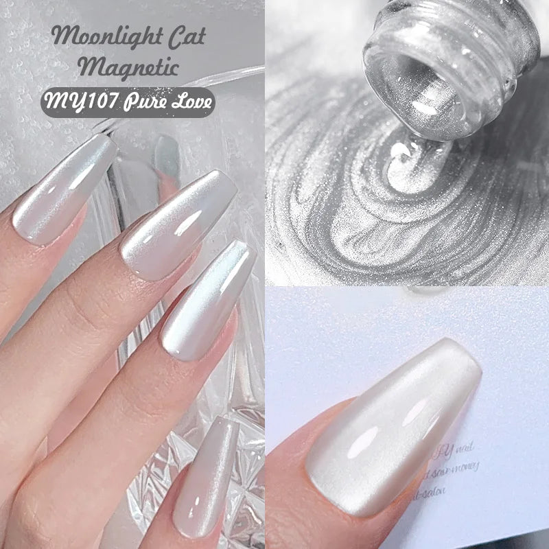 BORN PRETTY Sparkling Glass Bead Cat Magnetic Gel Nail Polish Flash White Spar Red Color Semi Permanent Soak Off UV Gel Varnish