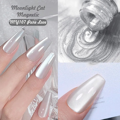 BORN PRETTY Sparkling Glass Bead Cat Magnetic Gel Nail Polish Flash White Spar Red Color Semi Permanent Soak Off UV Gel Varnish