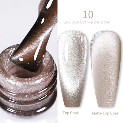 BORN PRETTY Sparkling Glass Bead Cat Magnetic Gel Nail Polish Flash White Spar Red Color Semi Permanent Soak Off UV Gel Varnish