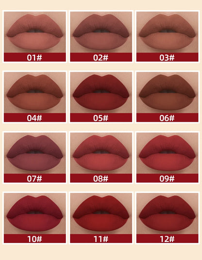QIBEST Matte Liquid Lipstick Waterproof Long Lasting Velvet Lip Gloss Tint Tube Matte Nude Pigment Red Lipgloss Lips Makeup