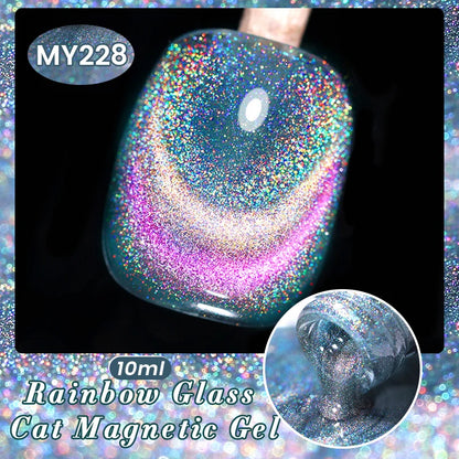BORN PRETTY Sparkling Glass Bead Cat Magnetic Gel Nail Polish Flash White Spar Red Color Semi Permanent Soak Off UV Gel Varnish
