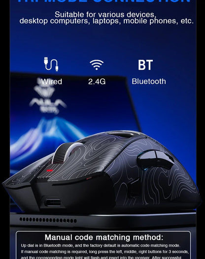 AULA SC620 Gaming Mouse Wired/Bluetooth/2.4G Light Weight Mouse Gamer PAW3311 Adjustable 12,000 DPI Life PC Gaming Accessories