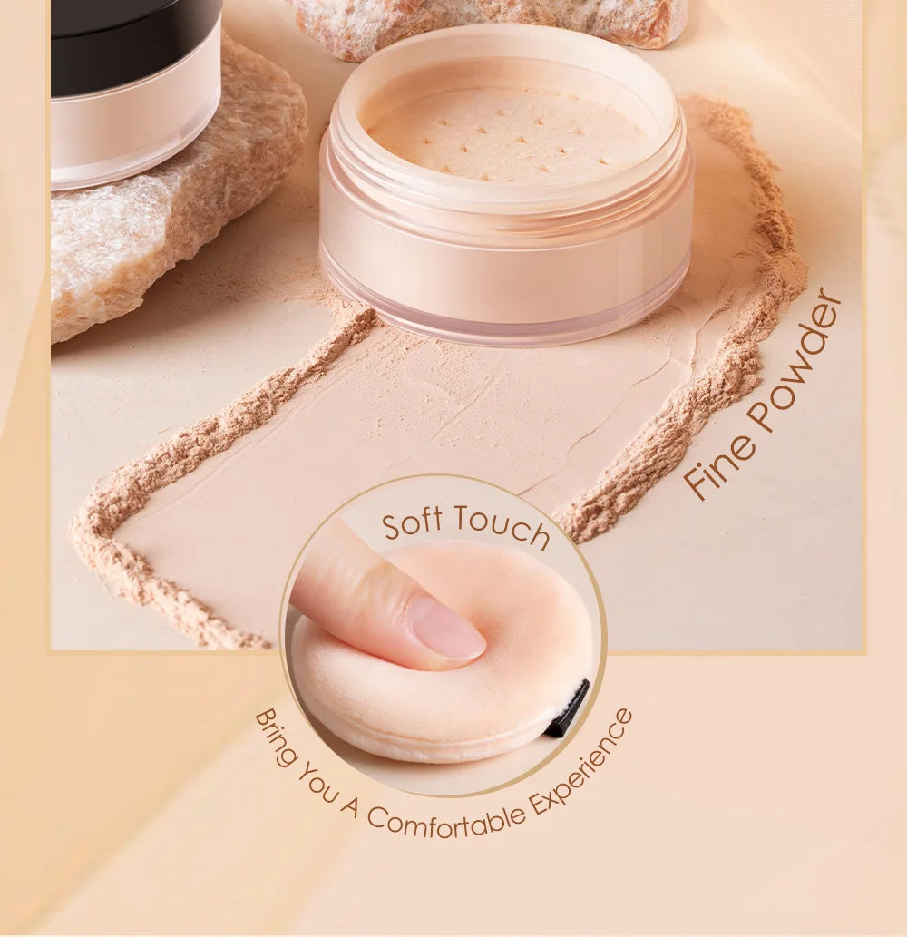 Focallure Face Loose Powder 3 Colors Ultra-Light Perfect Finishing Makeup Powder Waterproof Translucent Setting Powder Cosmetic