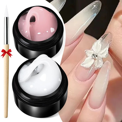 BORN PRETTY 15ml Clear Non Stick Hand Extension Gel 3D Shaping Sculpting Carving Nail Art Solid Hard Gel for Fake Nail