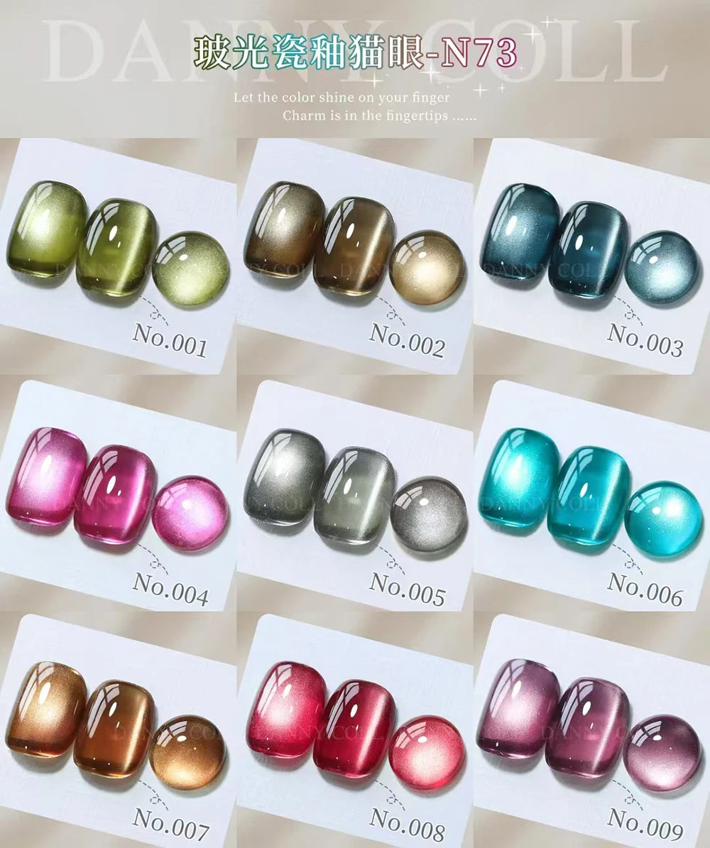9 Color/Set Crystal Cat Eye Gel Nail Polish Set Semi Permanent UV LED Gel Lacquer Magnetic Cat Eye Gel Varnish For Nail Art 15ml