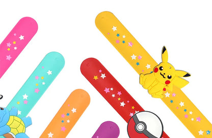 Pokemon Slap Bracelet Kids Pikachu Birthday Decoration PVC Anime Wristband Child Slap Band Puzzle Toy Boys Girls Birthday Party