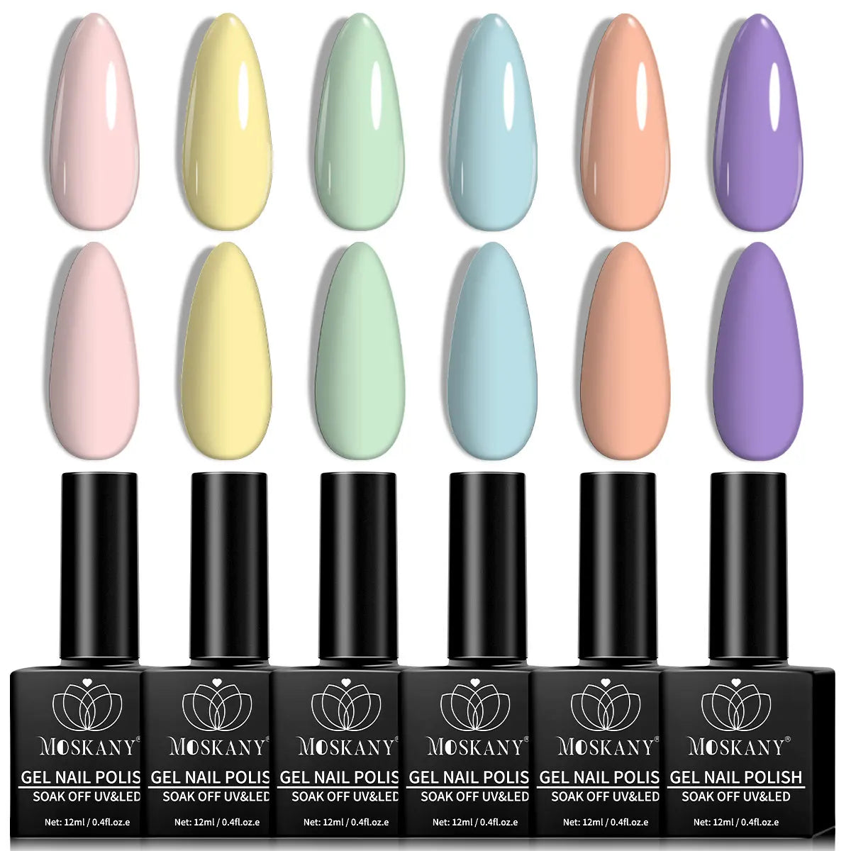 MOSKANY 12ML Nail UV Gel Polish Set Pink Red Manicure 6 Color Soak Off Semi Permanent UV Gel Polish Varnish Kit Nails Supplies