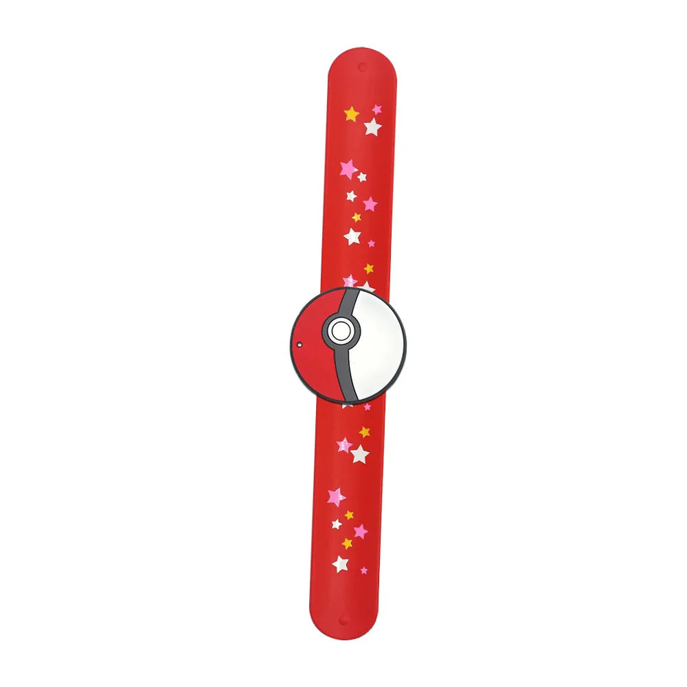 PVC Pokemon Slap Bracelet Kids Pikachu Birthday Decoration Anime Wristband Child Slap Band Puzzle Toy Boys Girls Birthday Party