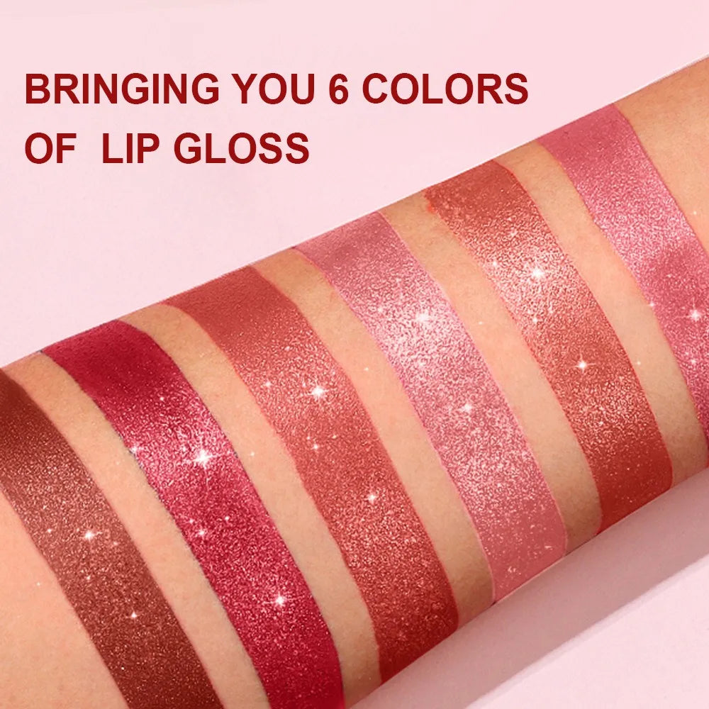 Pearlescent Pink Glitter Velvet Lipstick Metallic Waterproof Long Lasting Matte Shimmer Diamond Lipstick Women Makeup Cosmetic