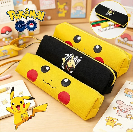 New Anime Pokemon Pikachu Pencil Case Kawaii Cartoon School Student Glowing Pencil Bag Stationery Kids Supplies Festival Gift