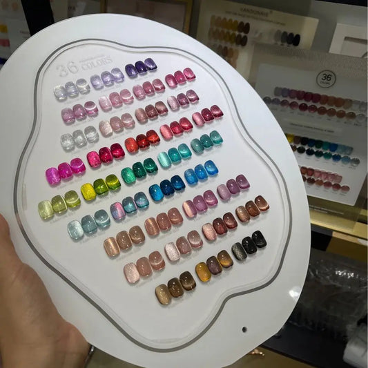 U·OMEEI 36color/set Gel Nails Polish 15ml Universal Crystal Cat Eye Semi Permanent Soak Off UV LED Magnetic Gel For Nail Salon