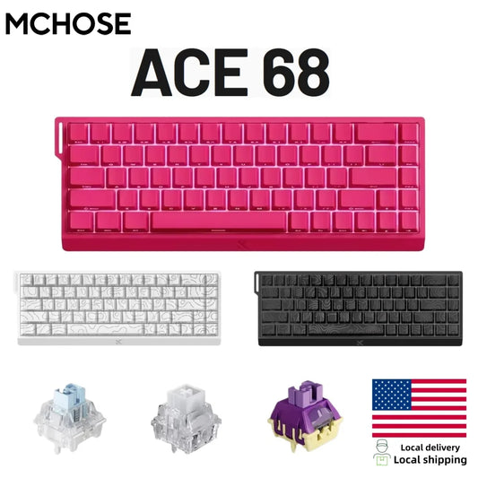 MCHOSE ACE 68 Wired Magnetic Switch Gaming Keyboard Hall Effect Rapid Trigger Programmable RGB 8K Hz DKS/MT/TGL/RS/SOCD Keyboard
