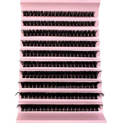 Faux Mink Eyelashes 540Cluster C Curled 9-16mm Mixed Natural Eyelash Extension 3D Russian Strip Personal Eyelash Makeup Tool