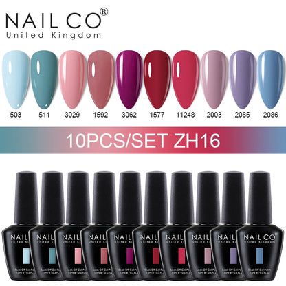 NAILCO 15ml Gel Nail Polish Set 30pcs/Lot Gel Polish Nail Soak Off UV LED Semi-Permanent Varnishes Nail Art Salon Free Shipping