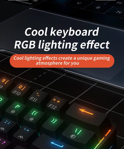 MUCAI MK61 USB Gaming Esports Mechanical Keyboard 61 Key Red Axis Wired Detachable Cable RGB Backlight Hot Swap