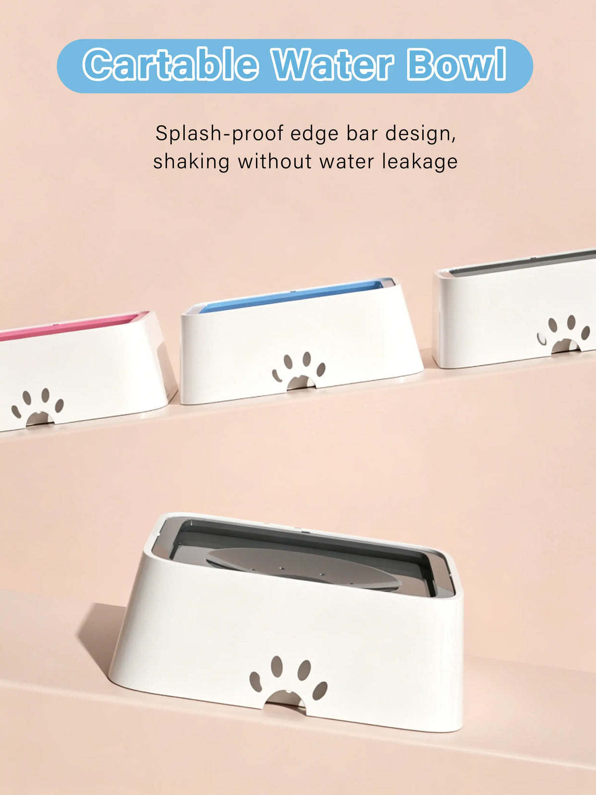 Floating Pet Bowl Dog 1L Cat Water Dispenser ABS Plastic Pet Drinking Bowl for Long-Haired Pets Drinking Dispenser with Filter