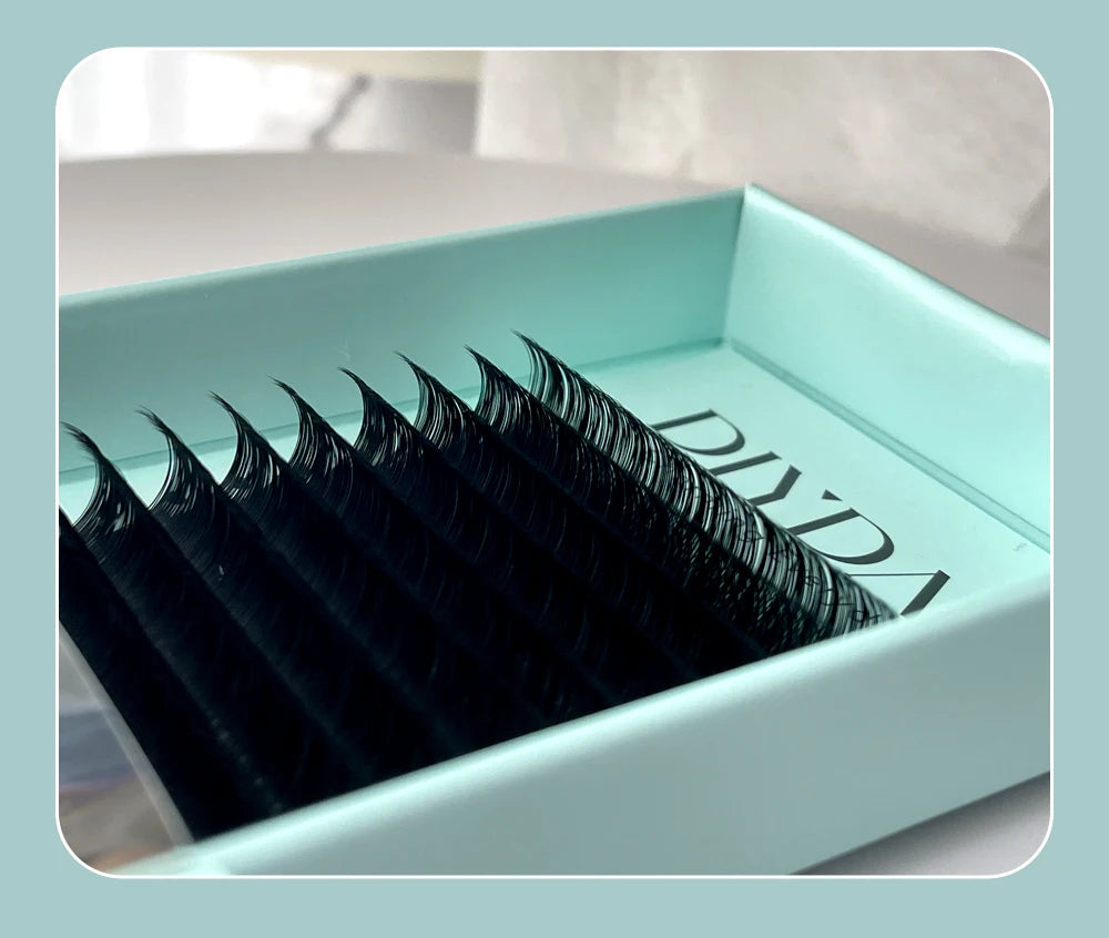 DIYDAY Individual Eyelash Extension Long Length Classic Lashes Extensions Trays Wholesale Matte Black Soft Mink Faux Eyelashes