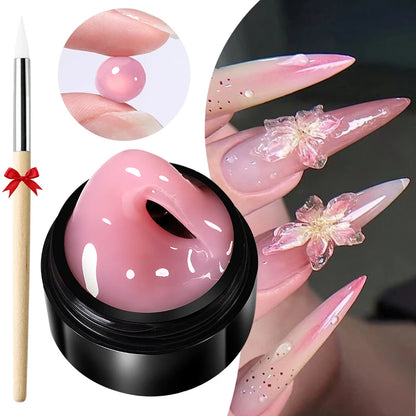 BORN PRETTY 15ml Clear Non Stick Hand Extension Gel 3D Shaping Sculpting Carving Nail Art Solid Hard Gel for Fake Nail