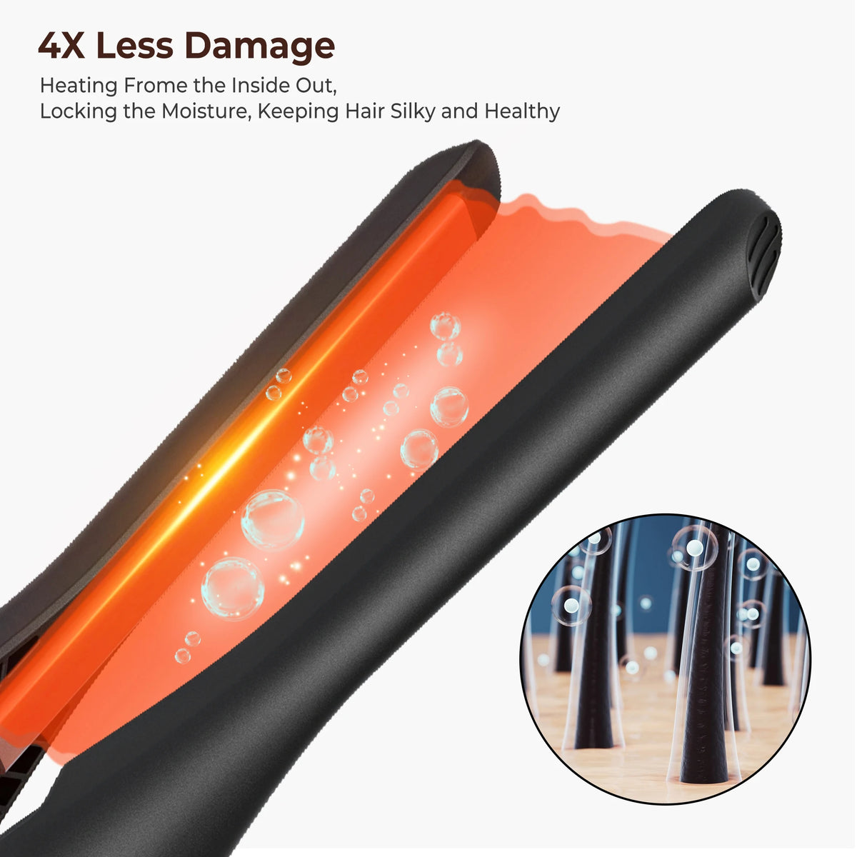 Small Flat Iron for Short Hair, Temperature Adjustable Pencil Flat Iron Fast Heat Up, 3/10 Inch Beard Straightening Iron