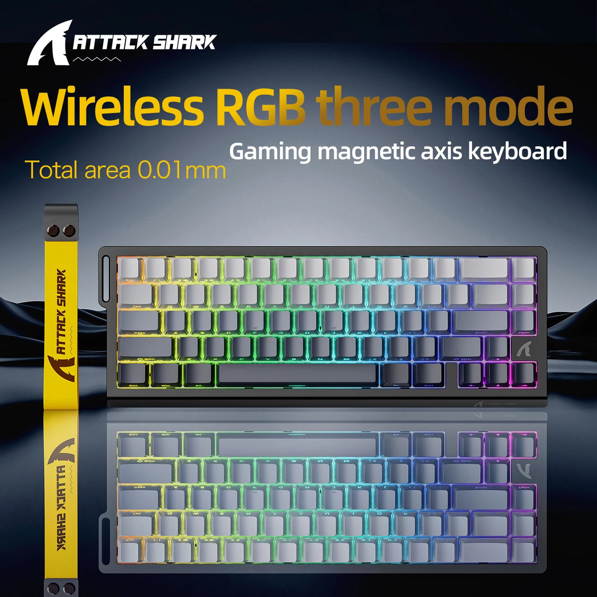 X68HE ATTACK SHARK Magnetic Gaming Keyboard Mechanical Wired for Pro Gaming 0.01mm Rapid Trigg 8000Hz SOCD/Rs 0.125ms 128K Rate
