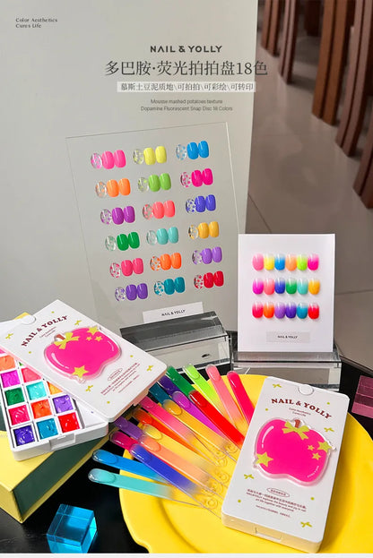 YOLLY 18 Colors Multicolor Pat Pat Nail Gel Set 2026 New High Quality Long Lasting Non-toxic UV Gel for Nail Salon DIY Wholesale