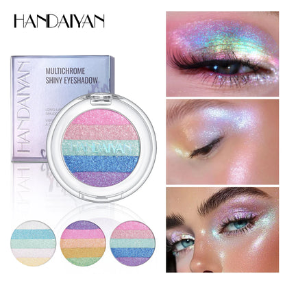 Multipurpose Pressed Powder Eyeshadow Palette Waterproof Long Lasting Highly Pigmented Rainbow Highlighter Chameleon Makeup