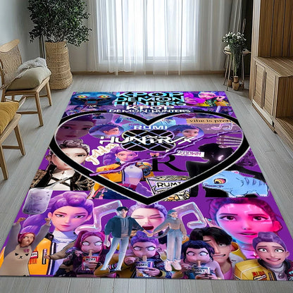 K-Pop Demon Hunters Golden Saja Boys Living Room Non-Slip Area Rug Soft Carpet for Bedroom Playroom Sofa,Home Decor Doormat