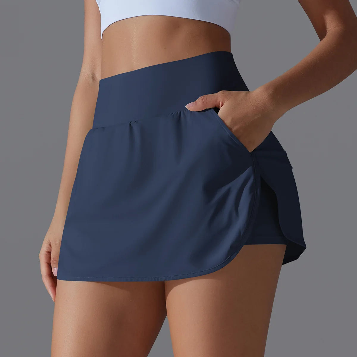 Sports Yoga Skirt Women 2 in 1 Badminton Tennis Skirt With Shorts High Waist Breathable Sweat Skirt Athletic Fitness Golf Skorts
