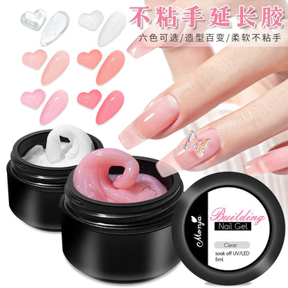5/15ml Clear Non-Stick Hand Extension Gel Nail Polish 3D Shaping/Sculpting/Carving UV/LED Gel Milky Jelly Hard Gel Manicure DIY